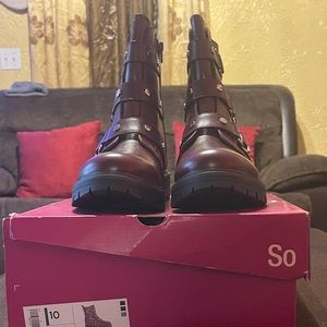 WMNS size 10 Wine colored boots